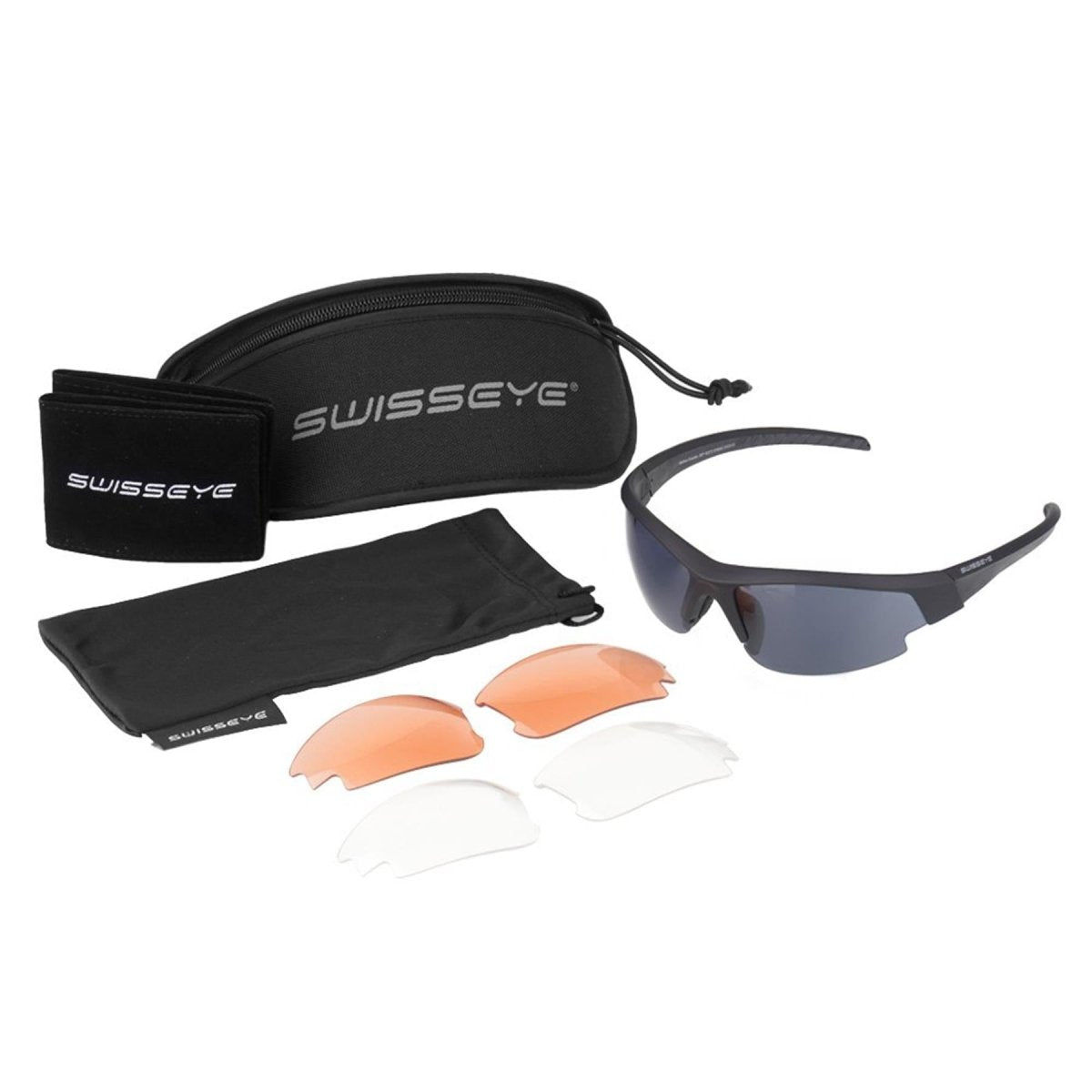 Lunettes de tir balistiques SWISS EYE branches caoutchoutées aérodynamiques réglables
