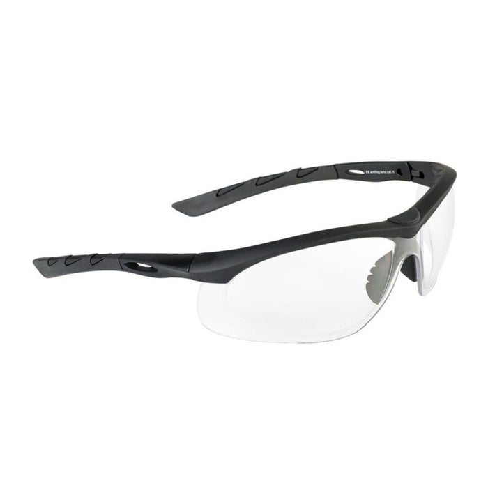 SWISS EYE Lancer tactische veiligheidsbril met heldere anticondenslenzen en comfortabel rubberen frame voor oogbescherming