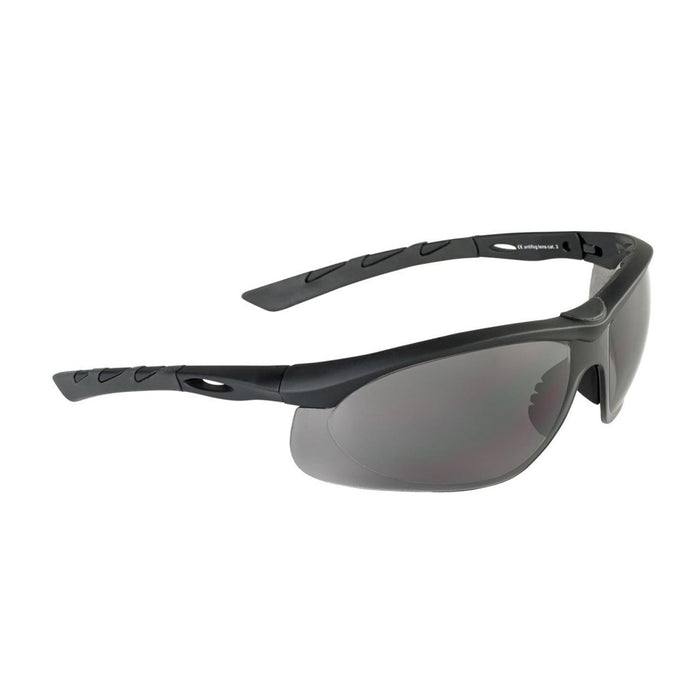 SWISS EYE Tactische ballistische schietbril met brede getinte lenzen, UV400-bescherming en anticondenscoating