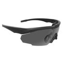 Black frame Swisseye BLACKHAWK PRO tactical glasses with smoke interchangeable lenses for superior eye protection.
