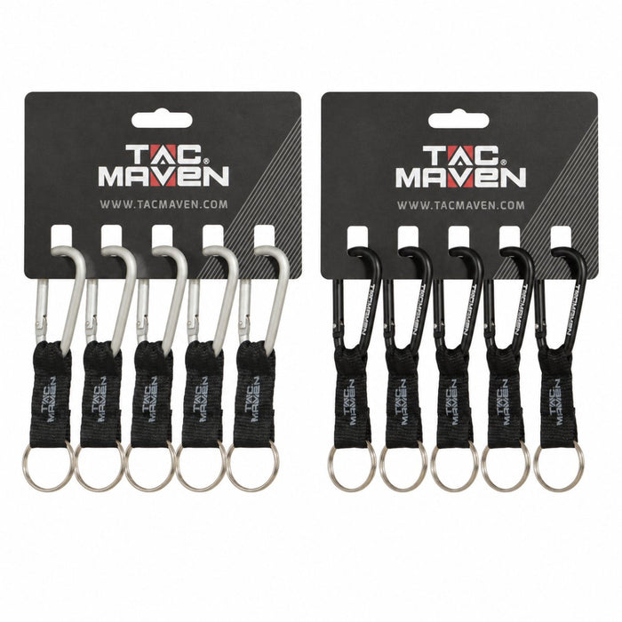 TAC MAVEN 6mm Aluminum Carabiners 5 Pack Outdoor Key Clips Camping Gear - GoMilitar