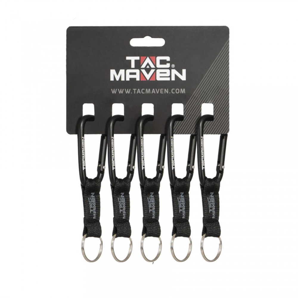 TAC MAVEN Mousquetons en aluminium de 7 mm, paquet de 5 clips pour clés de camping en plein air