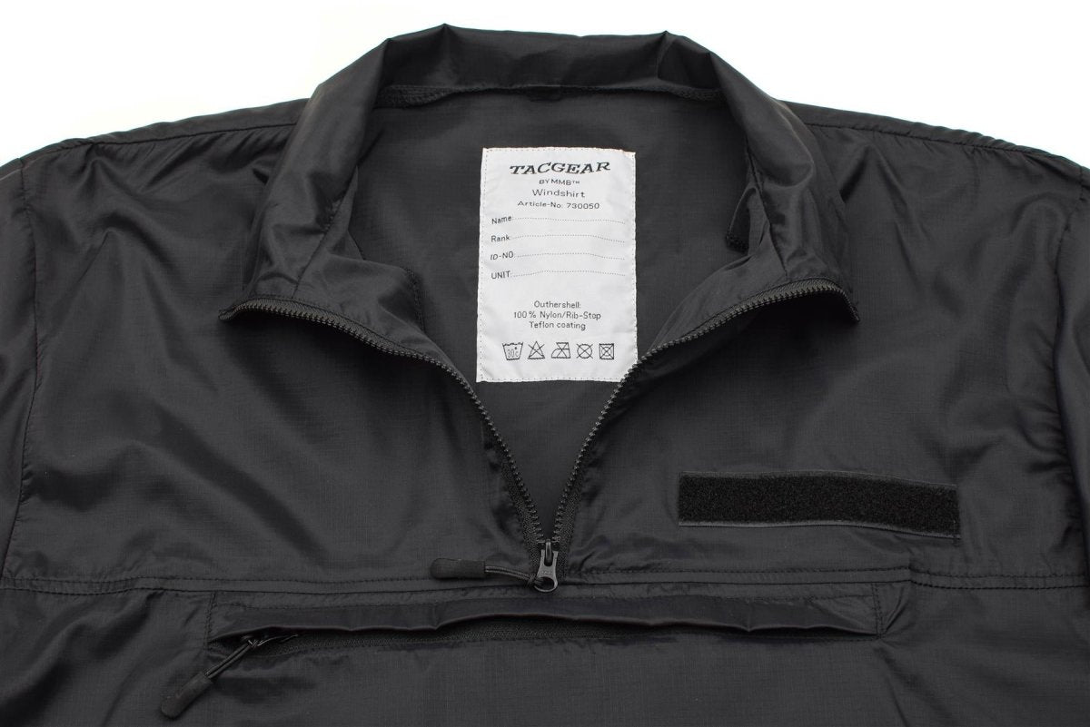 Tacgear Brand Windhirt Zwart lichtgewicht Camping Wandelen Outdoor Ripstop Smock