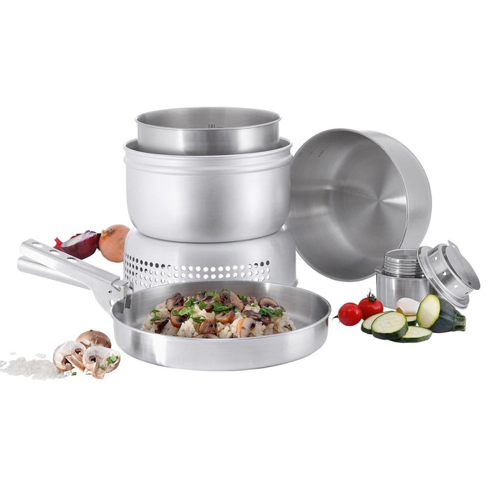 Ensemble de réchaud de camping Tatonka avec brûleur en acier inoxydable et poêle compacte pour l'extérieur - GoMilitar