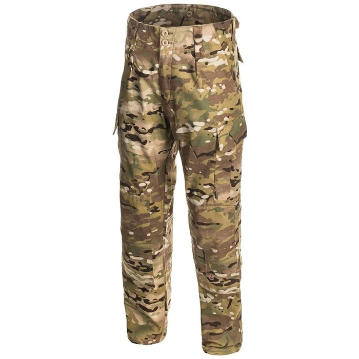 TEXAR WZ10 militaire multicam-gevechtsbroek gemaakt van duurzaam ripstop-materiaal met meerdere zakken en versterkte stiksels.