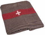 Vintage Zwitsers leger deken Wol Militair Wollen Rode Stripe Kruis Repro Nieuw