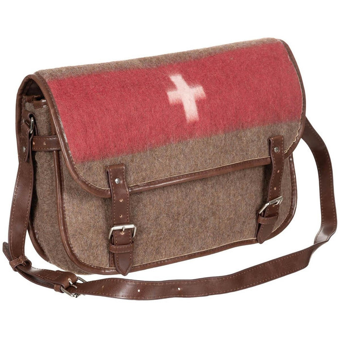 Wollen schoudertas vintage stijl EHBO dokter paramedicus portemonnee reproductie - GoMilitar