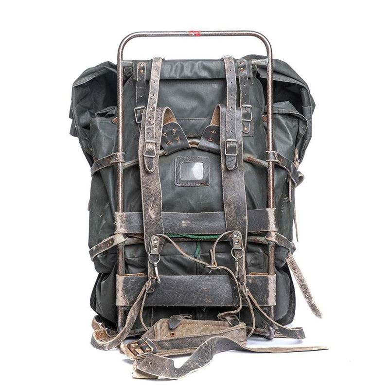 Original Finnish military backpack framed waterproof large rucksack 100L vintage two big side pockets snap button closure