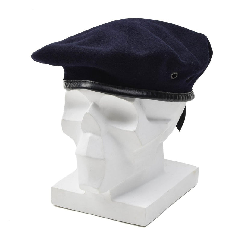 Original French Army dark blue wool beret command lightweight foldable and easy to carry cap all seasons vintage